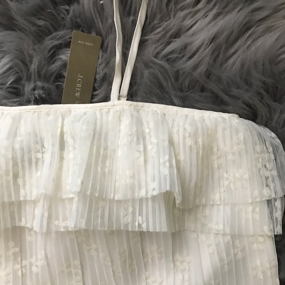 NWT J. Crew - Ivory Fluttery Lace Cami Size Medium - Picture 3 of 6